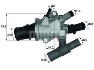 MAHLE ORIGINAL TI 168 88 termostatas, aušinimo skystis 
 Aušinimo sistema -> Termostatas/tarpiklis -> Thermostat
46785392