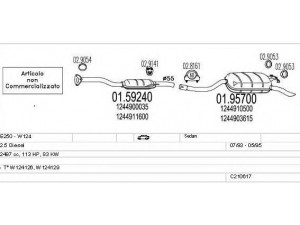 MTS C210617006357 išmetimo sistema 
 Išmetimo sistema -> Išmetimo sistema, visa