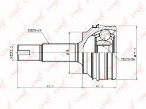 LYNXauto CO-7535 jungčių komplektas, kardaninis velenas 
 Ratų pavara -> Sujungimai/komplektas
43410-52040, 43420-52040, 43460-59015