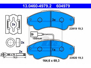 ATE 13.0460-4979.2 stabdžių trinkelių rinkinys, diskinis stabdys 
 Techninės priežiūros dalys -> Papildomas remontas
4252 45, 4254 59, 71752978, 77362216