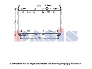 AKS DASIS 560037N radiatorius, variklio aušinimas 
 Aušinimo sistema -> Radiatorius/alyvos aušintuvas -> Radiatorius/dalys
253100W000, 253102B000