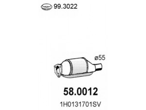 ASSO 58.0012 katalizatoriaus keitiklis 
 Išmetimo sistema -> Katalizatoriaus keitiklis
1H0131089CV, 1H0131089CX, 1H0131701P