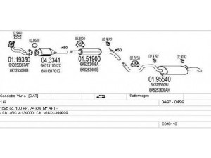 MTS C310110007010 išmetimo sistema 
 Išmetimo sistema -> Išmetimo sistema, visa