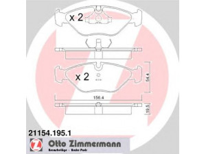 ZIMMERMANN 21154.195.1 stabdžių trinkelių rinkinys, diskinis stabdys 
 Techninės priežiūros dalys -> Papildomas remontas
8968976, 8993719, 8993768