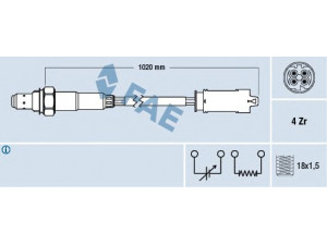 FAE 77238 lambda jutiklis 
 Išmetimo sistema -> Jutiklis/zondas
11 781 433 940, 11 787 513 963
