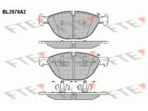 FTE BL2078A2 stabdžių trinkelių rinkinys, diskinis stabdys 
 Techninės priežiūros dalys -> Papildomas remontas
34 11 6 778 048, 34 11 6 791 514