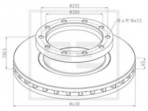 PE Automotive 466.100-00A stabdžių diskas
0.8213.3310, 09.1101.5449, 82133310