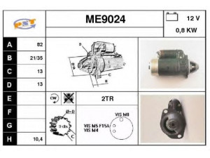 SNRA ME9024 starteris 
 Elektros įranga -> Starterio sistema -> Starteris
0011514501, 0021511101, 0021517001