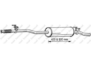 BOSAL 291-069 vidurinis duslintuvas 
 Išmetimo sistema -> Duslintuvas
2E0 253 409 K, 2E0 253 409 L, 2E0 253 409 M
