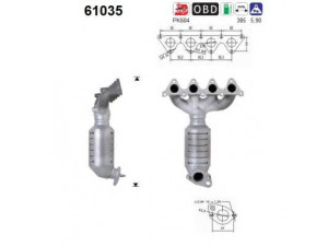 AS 61035 katalizatoriaus keitiklis 
 Išmetimo sistema -> Katalizatoriaus keitiklis
2851026560, 2851026670
