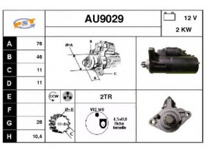 SNRA AU9029 starteris 
 Elektros įranga -> Starterio sistema -> Starteris
02E911023H, 02E911023HX
