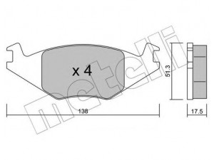 METELLI 22-0047-0 stabdžių trinkelių rinkinys, diskinis stabdys 
 Techninės priežiūros dalys -> Papildomas remontas