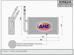 AHE 93582/A šilumokaitis, salono šildymas 
 Šildymas / vėdinimas -> Šilumokaitis
1113755, 7110379, 95VW18476AB