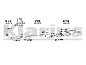 KLARIUS 790046U išmetimo sistema 
 Išmetimo sistema -> Išmetimo sistema, visa