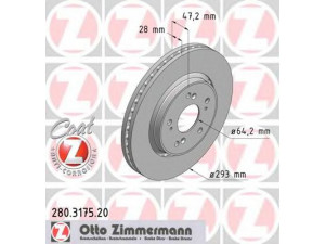ZIMMERMANN 280.3175.20 stabdžių diskas 
 Stabdžių sistema -> Diskinis stabdys -> Stabdžių diskas
45251 SWWG01, 45251-T1E-G00