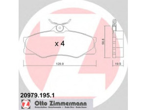 ZIMMERMANN 20979.195.1 stabdžių trinkelių rinkinys, diskinis stabdys 
 Techninės priežiūros dalys -> Papildomas remontas
251 698 151 C, 251 698 151 F, 251 698 151 G
