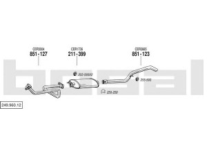 BOSAL 249.960.12 išmetimo sistema 
 Išmetimo sistema -> Išmetimo sistema, visa