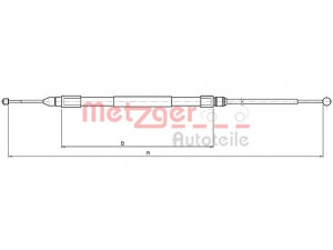 METZGER 10.4159 trosas, stovėjimo stabdys 
 Stabdžių sistema -> Valdymo svirtys/trosai
3441 6 757 547