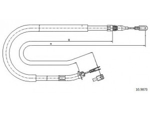 CABOR 10.9873 trosas, stovėjimo stabdys 
 Stabdžių sistema -> Valdymo svirtys/trosai
2D0609721, 9014201885, 2D0609721