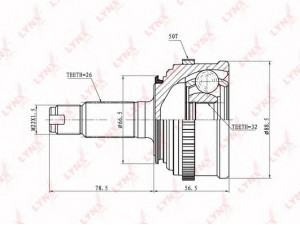 LYNXauto CO-3407A jungčių komplektas, kardaninis velenas 
 Ratų pavara -> Sujungimai/komplektas
44010-S07-950, 44010-S10-951, 44010-SK7-J73