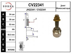 EAI CV22341K jungčių komplektas, kardaninis velenas 
 Ratų pavara -> Sujungimai/komplektas