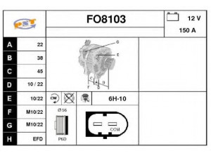 SNRA FO8103 kintamosios srovės generatorius
1435647, 1455494, 6G9N10300ADA