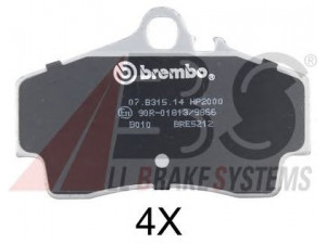 A.B.S. 37102S stabdžių trinkelių rinkinys, diskinis stabdys 
 Techninės priežiūros dalys -> Papildomas remontas
986.352.939.10, 996.352.930.00