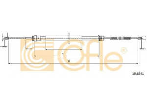 COFLE 10.6541 trosas, stovėjimo stabdys 
 Stabdžių sistema -> Valdymo svirtys/trosai
7700824636