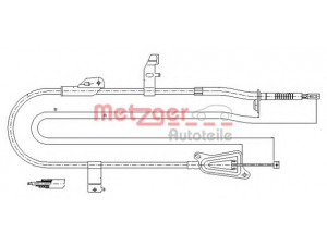METZGER 17.0246 trosas, stovėjimo stabdys 
 Stabdžių sistema -> Valdymo svirtys/trosai
36530AV600, 36530AV601, 36530BA00B