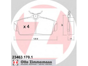 ZIMMERMANN 23463.170.1 stabdžių trinkelių rinkinys, diskinis stabdys 
 Techninės priežiūros dalys -> Papildomas remontas
410602F525, 410602F526, 410602F527