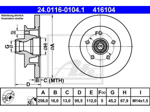 ATE 24.0116-0104.1 stabdžių diskas 
 Stabdžių sistema -> Diskinis stabdys -> Stabdžių diskas
251 407 617 D, 251 407 617 G, 251 407 617 K