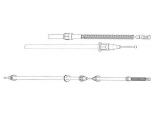 KAWE OP02101 trosas, stovėjimo stabdys 
 Stabdžių sistema -> Valdymo svirtys/trosai
522549, 90125512, 90125512
