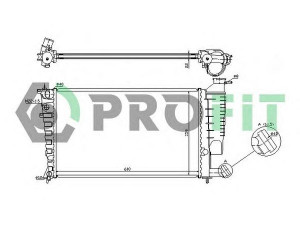PROFIT PR 0520N1 radiatorius, variklio aušinimas 
 Aušinimo sistema -> Radiatorius/alyvos aušintuvas -> Radiatorius/dalys
1301TH, 1301TT, 133004, 1301TH