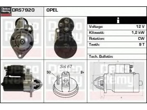 DELCO REMY DRS7920 starteris 
 Elektros įranga -> Starterio sistema -> Starteris
1202158, 1202159, 24422272, 55351638