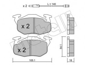 METELLI 22-0037-2 stabdžių trinkelių rinkinys, diskinis stabdys 
 Techninės priežiūros dalys -> Papildomas remontas