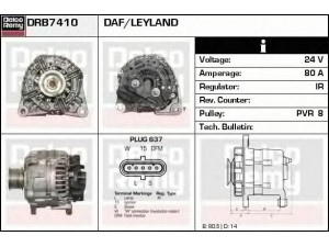 DELCO REMY DRB7410 kintamosios srovės generatorius 
 Elektros įranga -> Kint. sr. generatorius/dalys -> Kintamosios srovės generatorius
1387388, AELD074