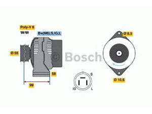 BOSCH 0 986 046 391 kintamosios srovės generatorius 
 Elektros įranga -> Kint. sr. generatorius/dalys -> Kintamosios srovės generatorius
27060 76040, 27060 76050