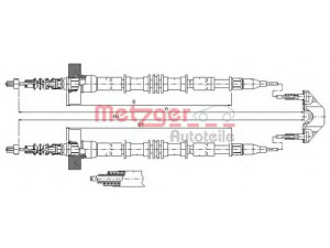 METZGER 11.5861 trosas, stovėjimo stabdys 
 Stabdžių sistema -> Valdymo svirtys/trosai
24425112, 522004, 9223133
