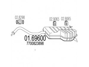 MTS 01.69600 galinis duslintuvas 
 Išmetimo sistema -> Duslintuvas
7700823898