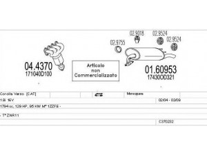 MTS C370232010804 išmetimo sistema 
 Išmetimo sistema -> Išmetimo sistema, visa