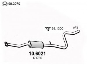 ASSO 10.6021 vidurinis duslintuvas 
 Išmetimo sistema -> Duslintuvas
1717AQ, 1717R9, 1717S0