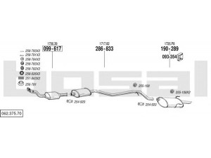 BOSAL 062.375.70 išmetimo sistema 
 Išmetimo sistema -> Išmetimo sistema, visa