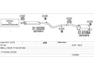 MTS C410008015684 išmetimo sistema 
 Išmetimo sistema -> Išmetimo sistema, visa