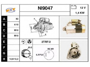SNRA NI9047 starteris
M1T71081, M1T72181, M1T72182, 2330020R10