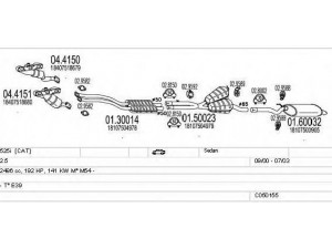 MTS C050155000852 išmetimo sistema 
 Išmetimo sistema -> Išmetimo sistema, visa