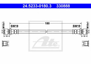 ATE 24.5233-0180.3 stabdžių žarnelė 
 Stabdžių sistema -> Stabdžių žarnelės
96215570, 96215570