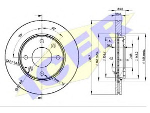 ICER 78BD4694-2 stabdžių diskas 
 Stabdžių sistema -> Diskinis stabdys -> Stabdžių diskas
1690.03, 91 517 695, 95 661 474