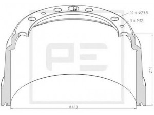 PE Automotive 126.077-00A stabdžių būgnas
000324878, 000360571, 00324878