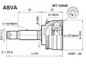 ASVA MT-12A43 jungčių komplektas, kardaninis velenas 
 Ratų pavara -> Sujungimai/komplektas
MB620393, MB620394