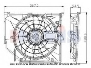 AKS DASIS 058047N ventiliatorius, radiatoriaus 
 Aušinimo sistema -> Oro aušinimas
1436260, 1437713, 1438577, 17111436260